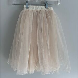 Girls Cream Ivory Tulle Skirt - Size 100 - US Size 3T to 4T